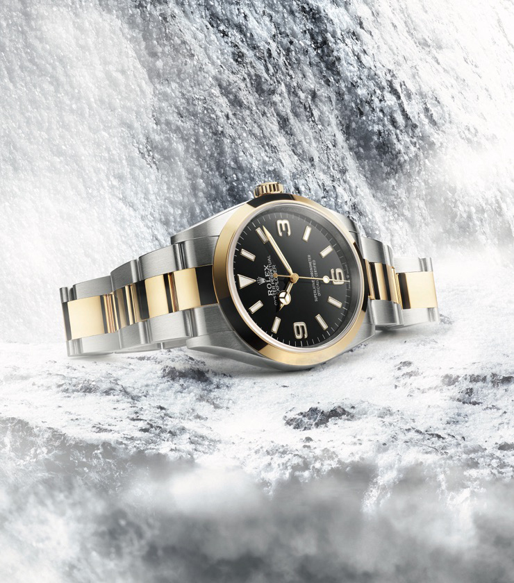 Rolex Explorer Oyster, Oystersteel and yellow gold