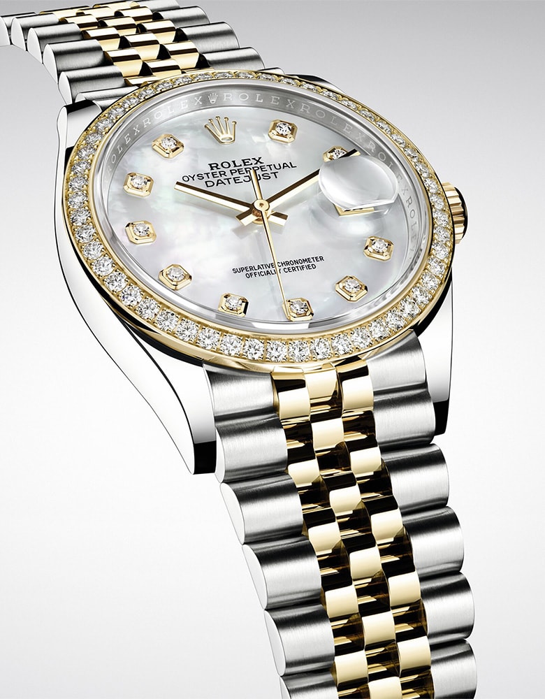 Datejust 36 Oyster, Oystersteel, yellow gold and diamonds