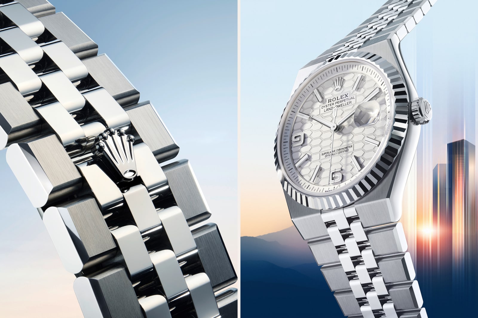 Rolex Land-Dweller Oyster, Oystersteel and white gold