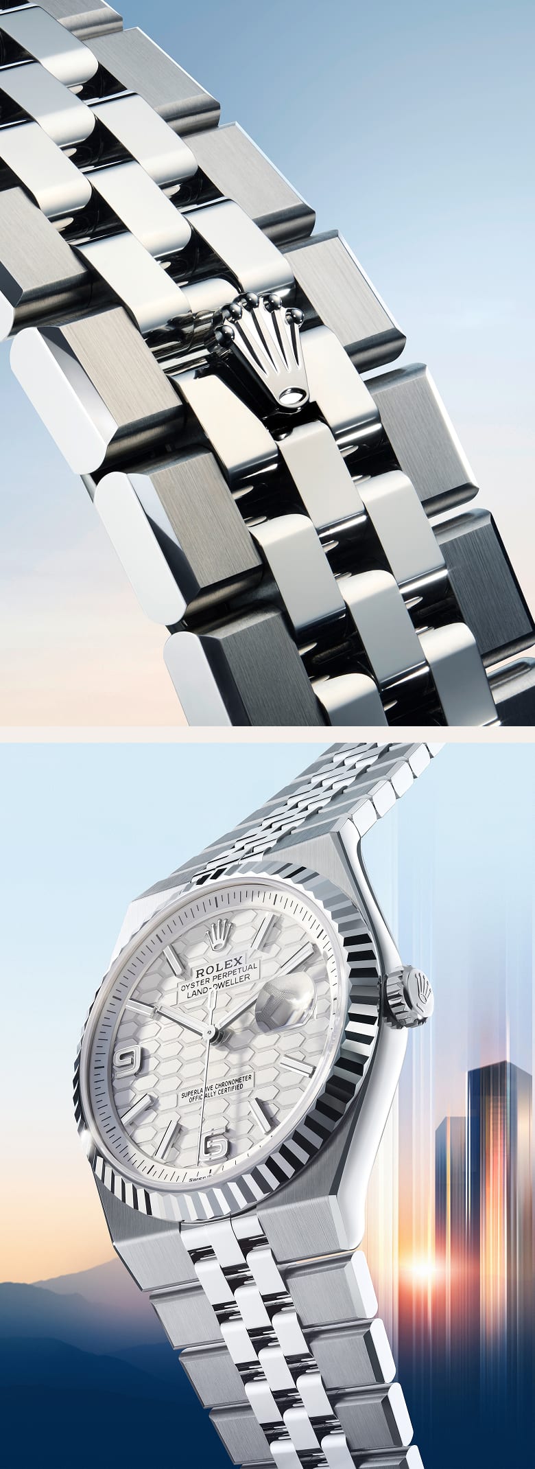 Rolex Land-Dweller Oyster, Oystersteel and white gold